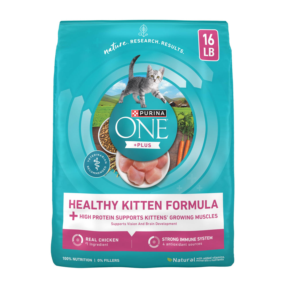 Purina ONE bolsa frontal 16 lb que muestra el empaque y beneficios visibles