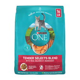 Purina ONE frente del empaque muestra salmón real y beneficio nutricional