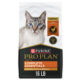 Purina Pro Plan empaque frontal 16 lb mostrando fórmula de pollo y beneficios