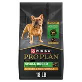 Purina Pro Plan frente del paquete mostrando beneficios y tamaño de 18 lb