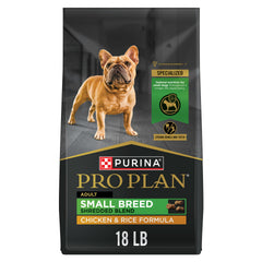 Purina Pro Plan frente del paquete mostrando beneficios y tamaño de 18 lb