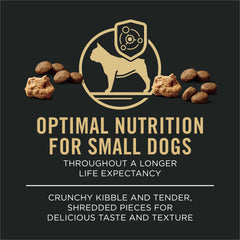 Purina Pro Plan close-up of kibble and shredded pieces enhances texture