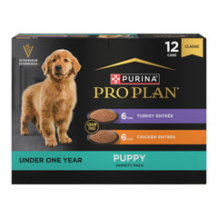 Purina Pro Plan lata frontal mostrando diseño y tamaño, beneficio: identificación clara del producto