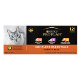 Purina Pro Plan pack frontal mostrando latas y variedad, conveniencia y nutrición
