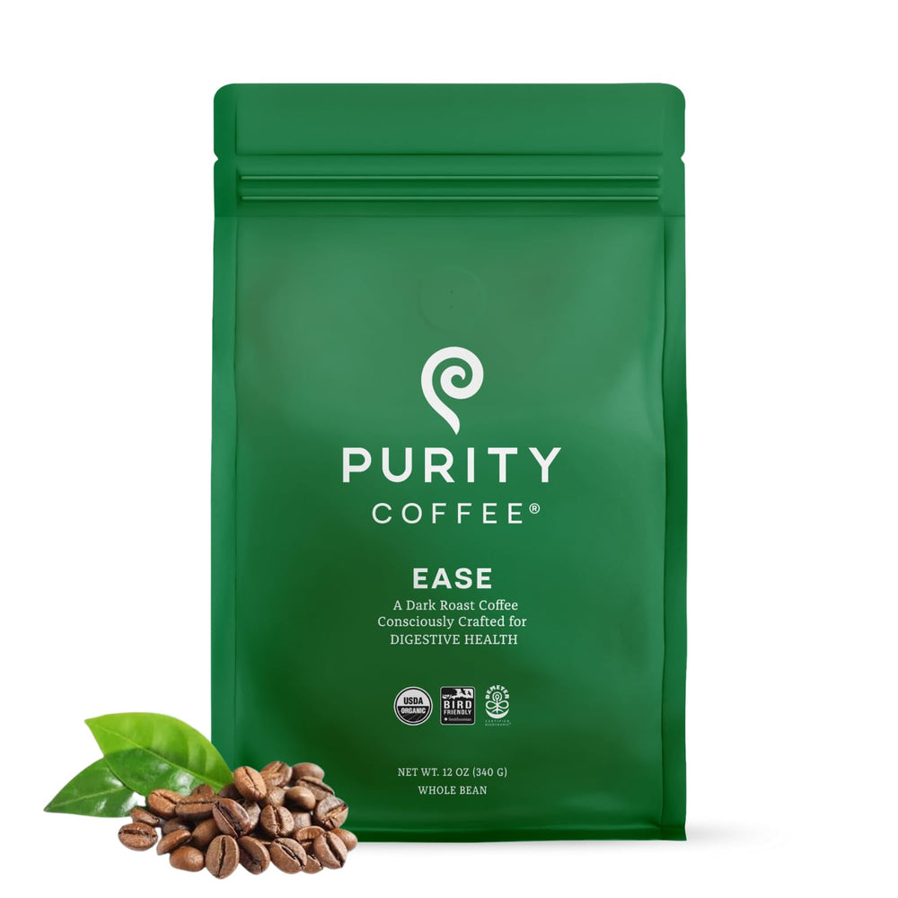 PURITY COFFEE bolsa EASE frente mostrando marca y frescura