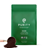 PURITY COFFEE EASE frente del empaque mostrando diseño y sello orgánico