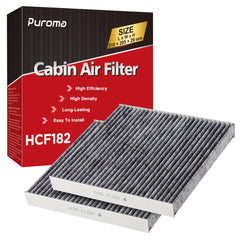 Puroma filtro cabina empacado frontal mostrando ajuste y protección