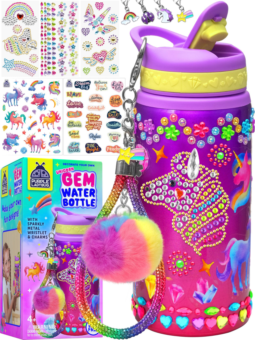PURPLE LADYBUG botella frontal personalizada, destaca creatividad y practicidad