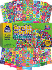PURPLE LADYBUG paquete frontal con 1260 stickers aromaticos, abundancia para clases