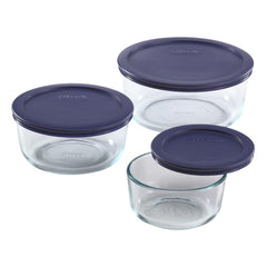 Pyrex detalle de la tapa azul mostrando cierre firme y orden