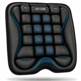Qticare vista frontal del cojín en su empaque mostrando portabilidad y marca