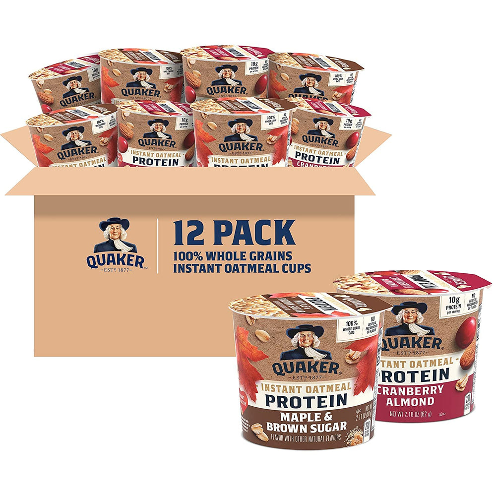 Quaker frente del empaque mostrando las dos variedades y beneficios