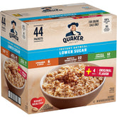 Quaker frente del paquete mostrando 44 sobres y variedad de sabores, práctico para despensa