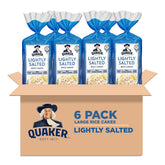 Quaker empaque frontal mostrando pack de seis para almacenamiento práctico