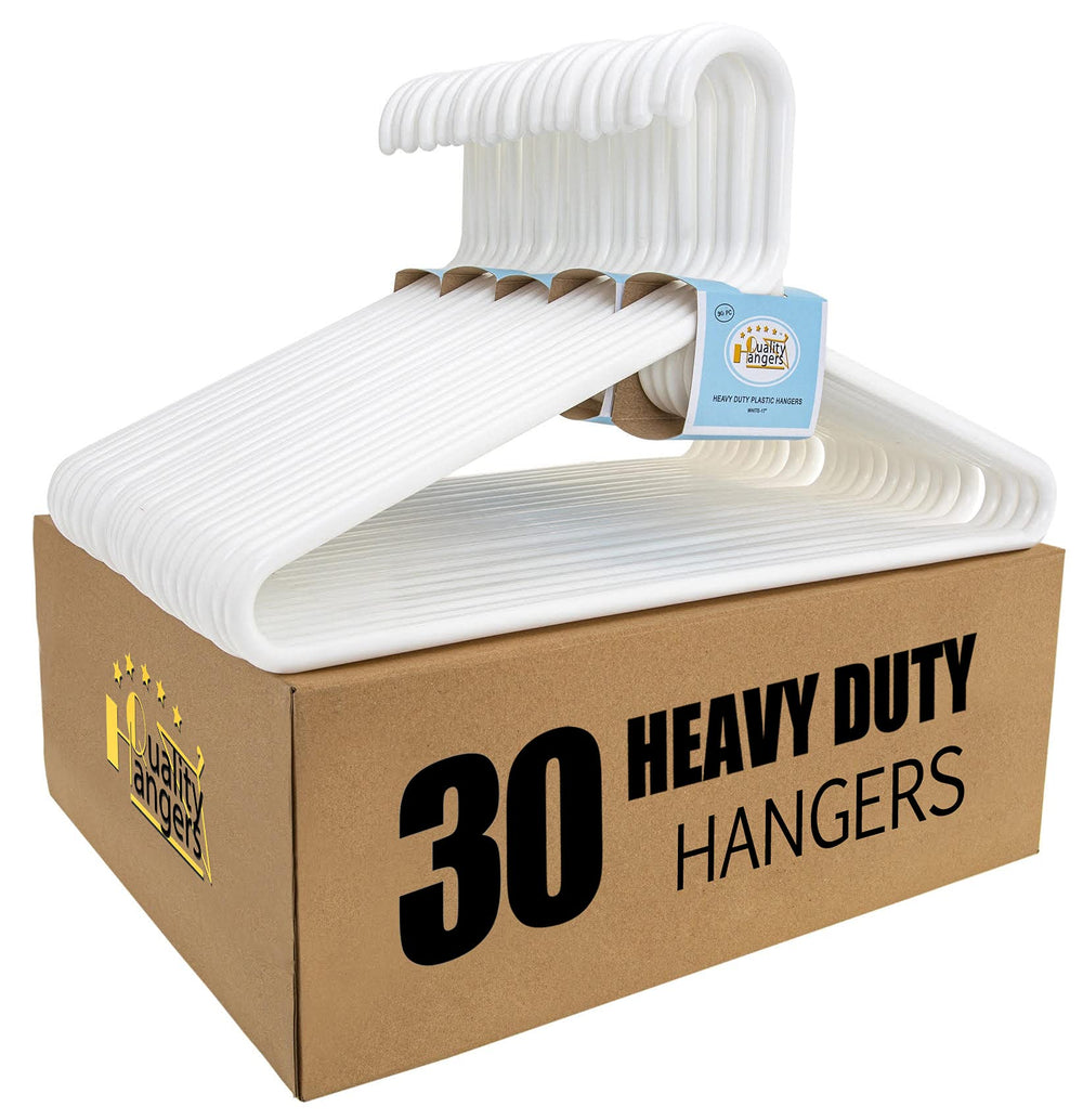 Quality Hangers perchas blancas frontales, apariencia uniforme y orden