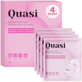 Quasi mascarilla frontal empaque mostrando diseño y beneficios visibles