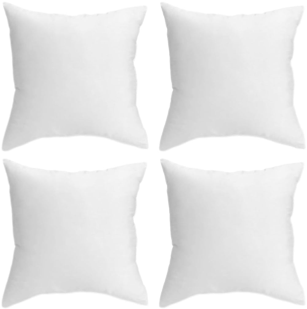 QUBA LINEN vista frontal del pack de cuatro cojines blancos que aporta volumen
