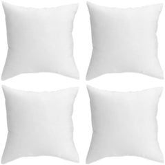 QUBA LINEN vista frontal del pack de cuatro cojines blancos que aporta volumen