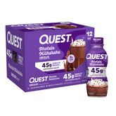 Quest batido chocolate frontal mostrando la botella y beneficio proteico