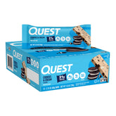 Quest frontal del envase mostrando 12 barras, ideal para stock en casa