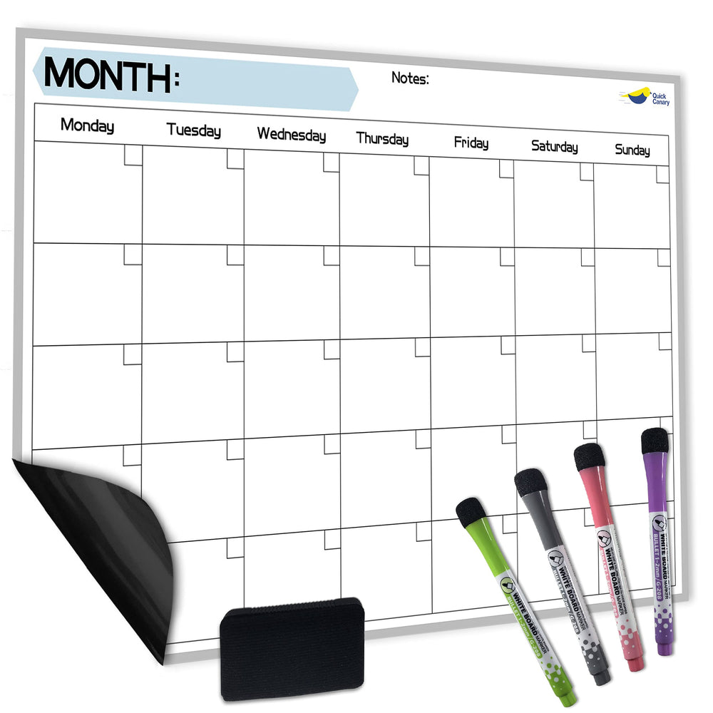 Quick Canary calendario frontal en nevera muestra organización visible