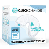 QuickChange empaque frontal mostrando caja de 100 unidades y beneficio de almacenaje