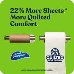 Quilted Northern uso en baño mostrando facilidad y resistencia