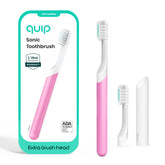Quip vista frontal con funda magenta mostrando portabilidad y protección