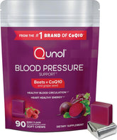 Qunol frasco frontal mostrando etiqueta y beneficio circulatorio