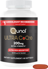 Qunol frente del envase mostrando 60 softgels y diseño claro