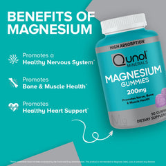 Qunol bote abierto con gomitas visibles que destaca conveniencia portátil