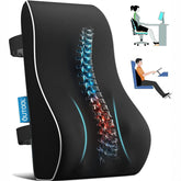 QUTOOL vista frontal del cojín lumbar mostrando forma ergonómica y soporte