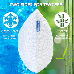 QUTOOL close-up of ice-silky cooling side emphasizing cooler sleep surface