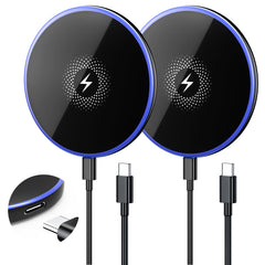 QUZUDN pack frontal mostrando dos cargadores magnéticos y cable de 6 pies para comodidad