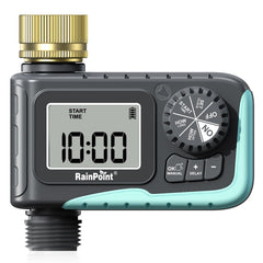 RAINPOINT front view of timer showing compact design and clear labeling for easy setup