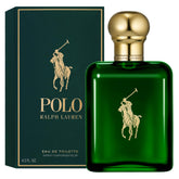 Ralph Lauren frasco frontal verde que transmite elegancia deportiva