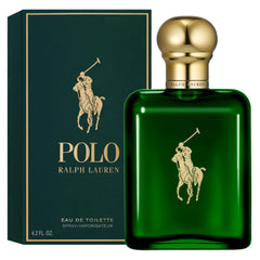 Ralph Lauren frasco frontal verde que transmite elegancia deportiva