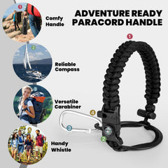 RAYMYLO asa de paracord con brújula y mosquetón útil para exteriores
