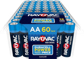 Rayovac AA 60-pack front packaging showing quantity and brand benefit