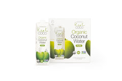 Real Coco frontal paquete de seis botellas, hidratación orgánica inmediata