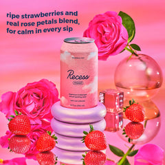 Recess bebida con espuma y burbujas, textura efervescente y refrescante