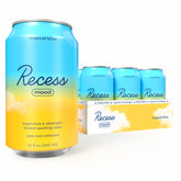 Recess Tropical Bliss vista frontal mostrando 12 latas, ideal para reuniones