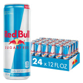 Red Bull lata Sugarfree frontal mostrando el sabor icónico y energía portátil