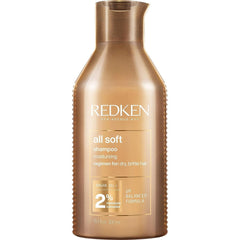 Redken All Soft frontal botella mostrando tamaño y diseño atractivo