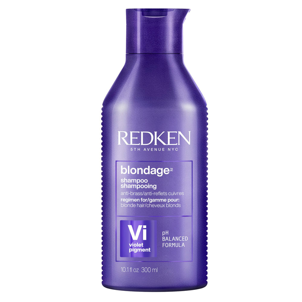Redken Blondage frente del envase mostrando producto profesional y fácil identificación