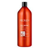 Redken Frizz Dismiss frente del envase mostrando tamaño y diseño, promueve control anti-frizz