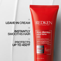 Redken Frizz Dismiss textura cremosa que facilita aplicación y desenredo instantáneo