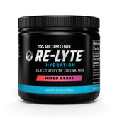REDMOND envase frontal Re-Lyte Mixed Berry mostrando marca y sabor para hidratación limpia