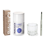 RefectoCil tinte crema packaging frontal mostrando tono marrón claro y beneficio de definición