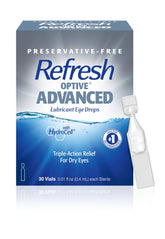 Refresh embalaje frontal mostrando 30 monodosis y portabilidad
